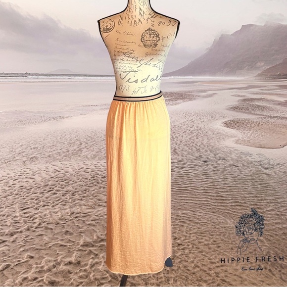 Zara Woman Long Pleated Peach Maxi  Skirt M - Picture 2 of 7